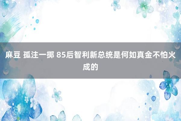 麻豆 孤注一掷 85后智利新总统是何如真金不怕火成的