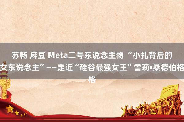 苏畅 麻豆 Meta二号东说念主物 “小扎背后的女东说念主”——走近“硅谷最强女王”雪莉•桑德伯格