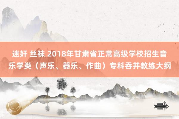 迷奸 丝袜 2018年甘肃省正常高级学校招生音乐学类（声乐、器乐、作曲）专科吞并教练大纲