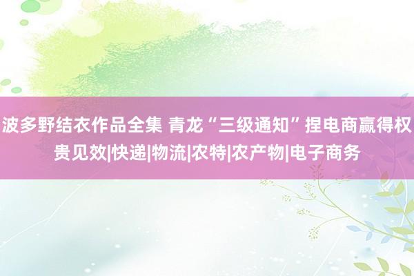 波多野结衣作品全集 青龙“三级通知”捏电商赢得权贵见效|快递|物流|农特|农产物|电子商务