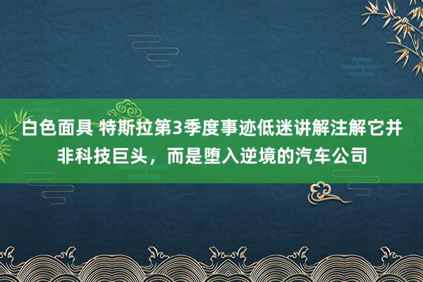 白色面具 特斯拉第3季度事迹低迷讲解注解它并非科技巨头，而是堕入逆境的汽车公司