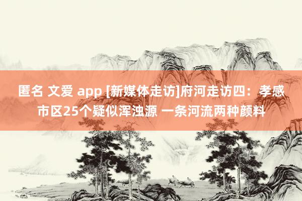 匿名 文爱 app [新媒体走访]府河走访四：孝感市区25个疑似浑浊源 一条河流两种颜料